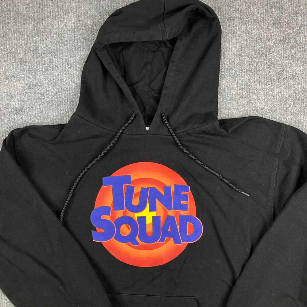 Space Jam Hoodie Mens M Black Tune Squad Graphic Pullover Pocket